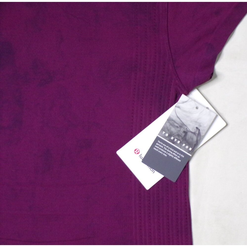 🆕LULULEMON Train to be Short Sleeve Top Burgundy Black XXS - Picture 7 of 9